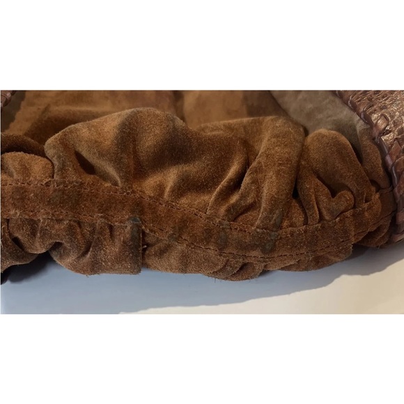 Cole Haan Brown Suede Leather Shoulder Hobo Bag Purse Tote - Picture 10 of 14